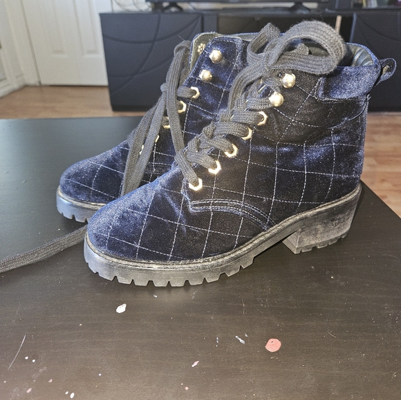 Navy Velvet Sandro Boots - Picture 4 of 4